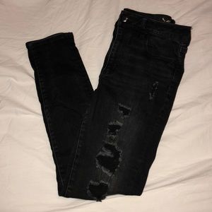 American Eagle Black Ripped Hi-Rose Jegging